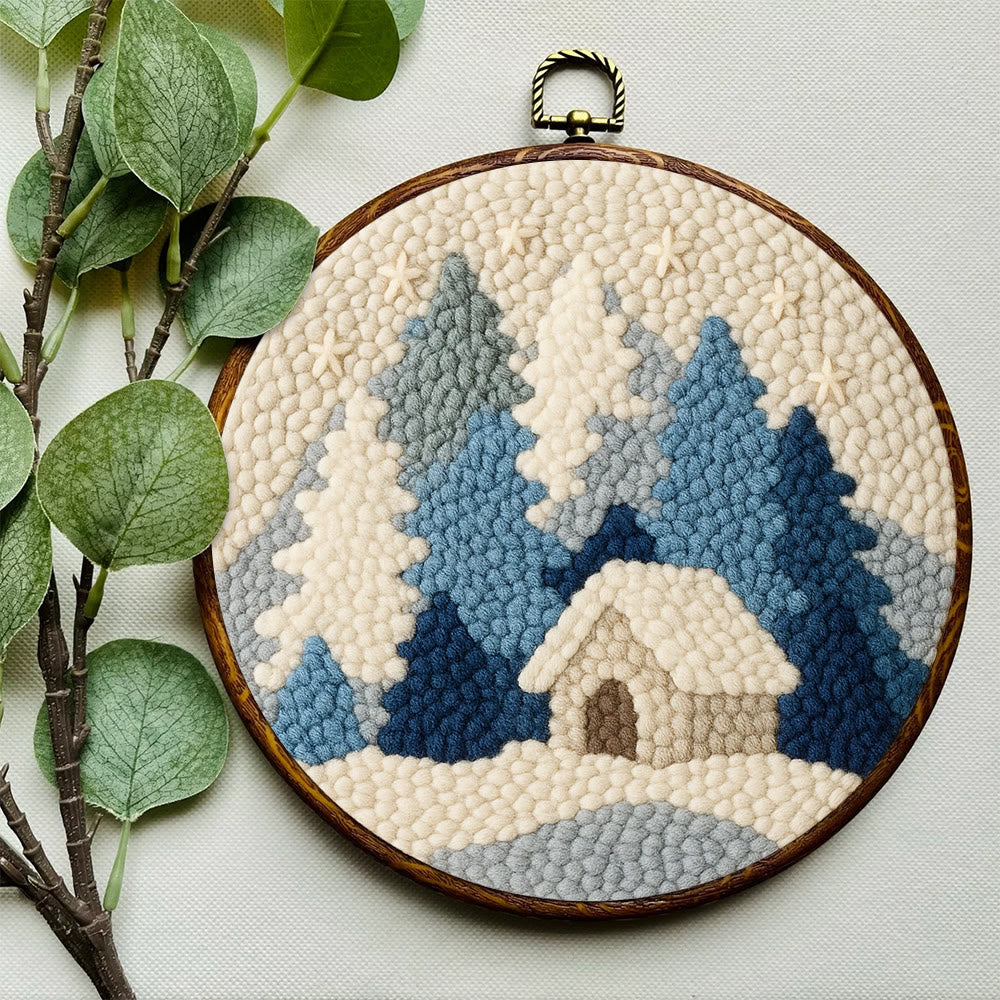 Winter Cabin Punch Needle Kit – Beginner Diy | Perfect Winter Home Hanging - image 8
