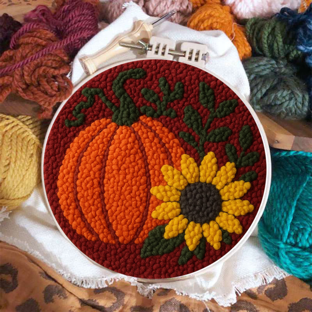 Harvest Pumpkin Punch Needle Kit – Easy Diy Project | Vibrant Fall Handmade Decoration - image 5
