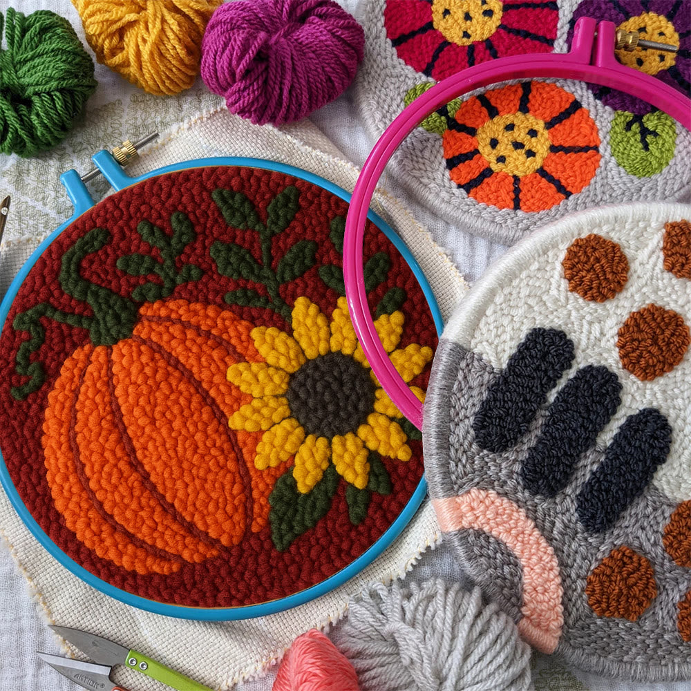 Harvest Pumpkin Punch Needle Kit – Easy Diy Project | Vibrant Fall Handmade Decoration - image 9