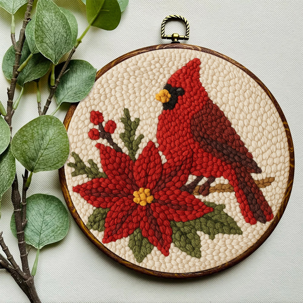 Cardinal Punch Needle Kit – Beginner-Friendly Project | Festive Winter Home Piece - image 2