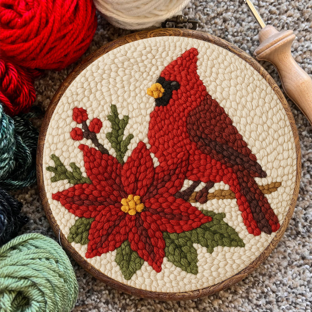 Cardinal Punch Needle Kit – Beginner-Friendly Project | Festive Winter Home Piece - image 7