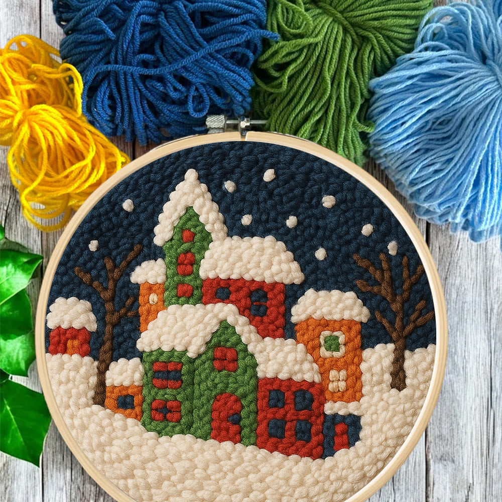 Winter Village Punch Needle Kit – Easy Beginner DIY Set | Winter Home Accent - image 8