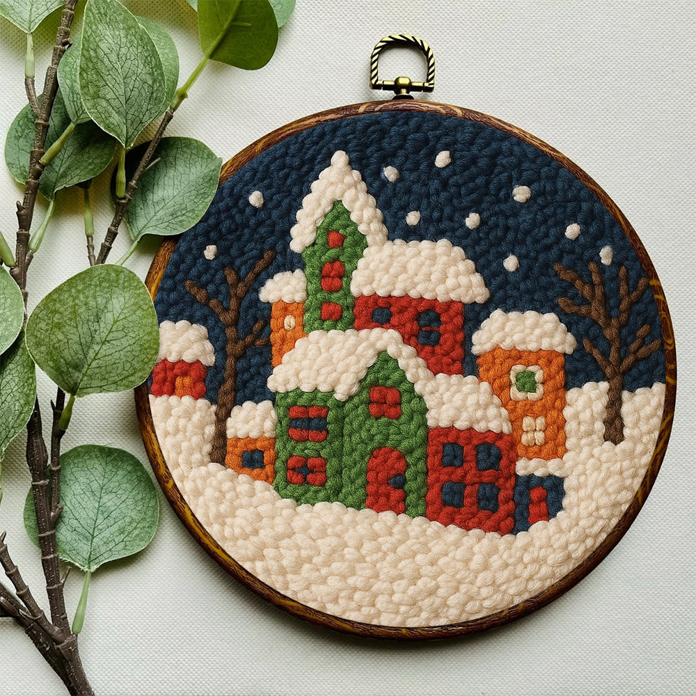 Winter Village Punch Needle Kit – Easy Beginner DIY Set | Winter Home Accent - image 6