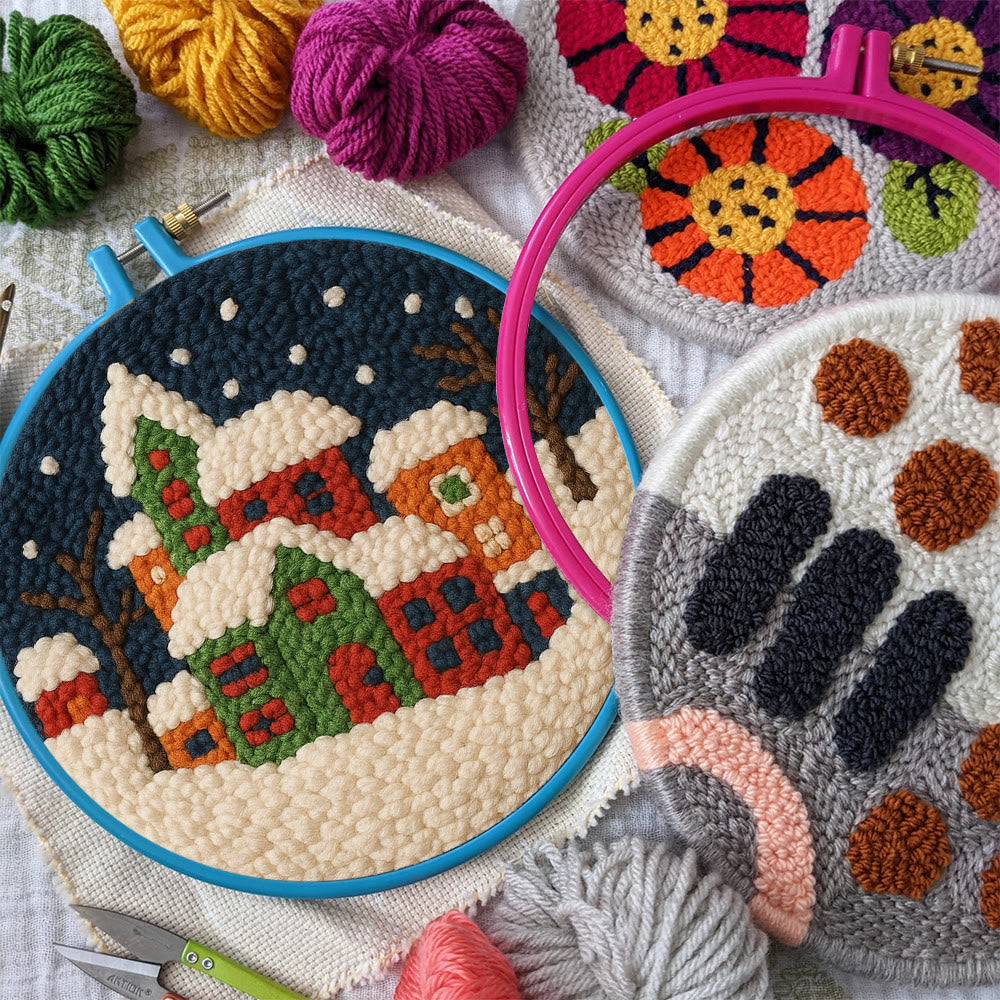 Winter Village Punch Needle Kit – Easy Beginner DIY Set | Winter Home Accent - image 10