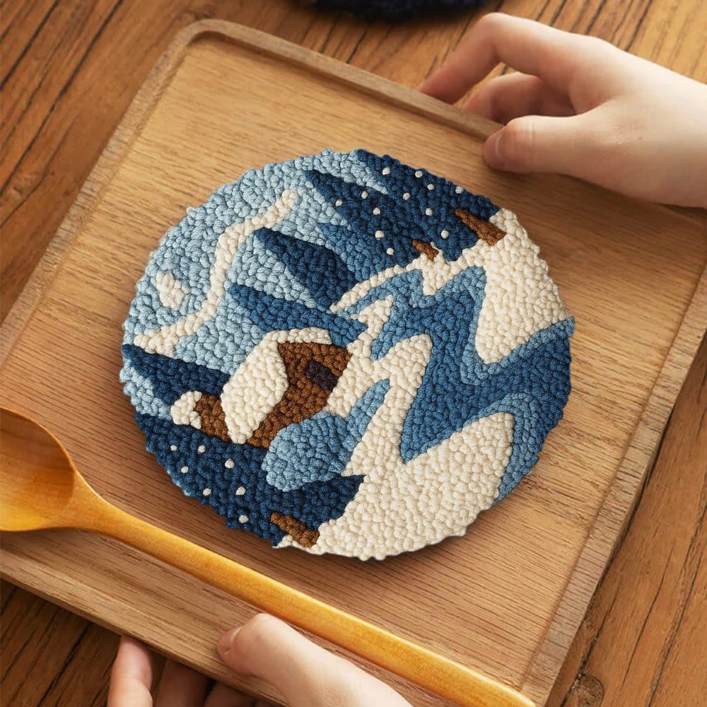 Winter Cabin Punch Needle Kit – Ideal Gift For Nature Lovers | Cozy Handmade Winter Portrait - 5 inch Coaster Kit - image 3