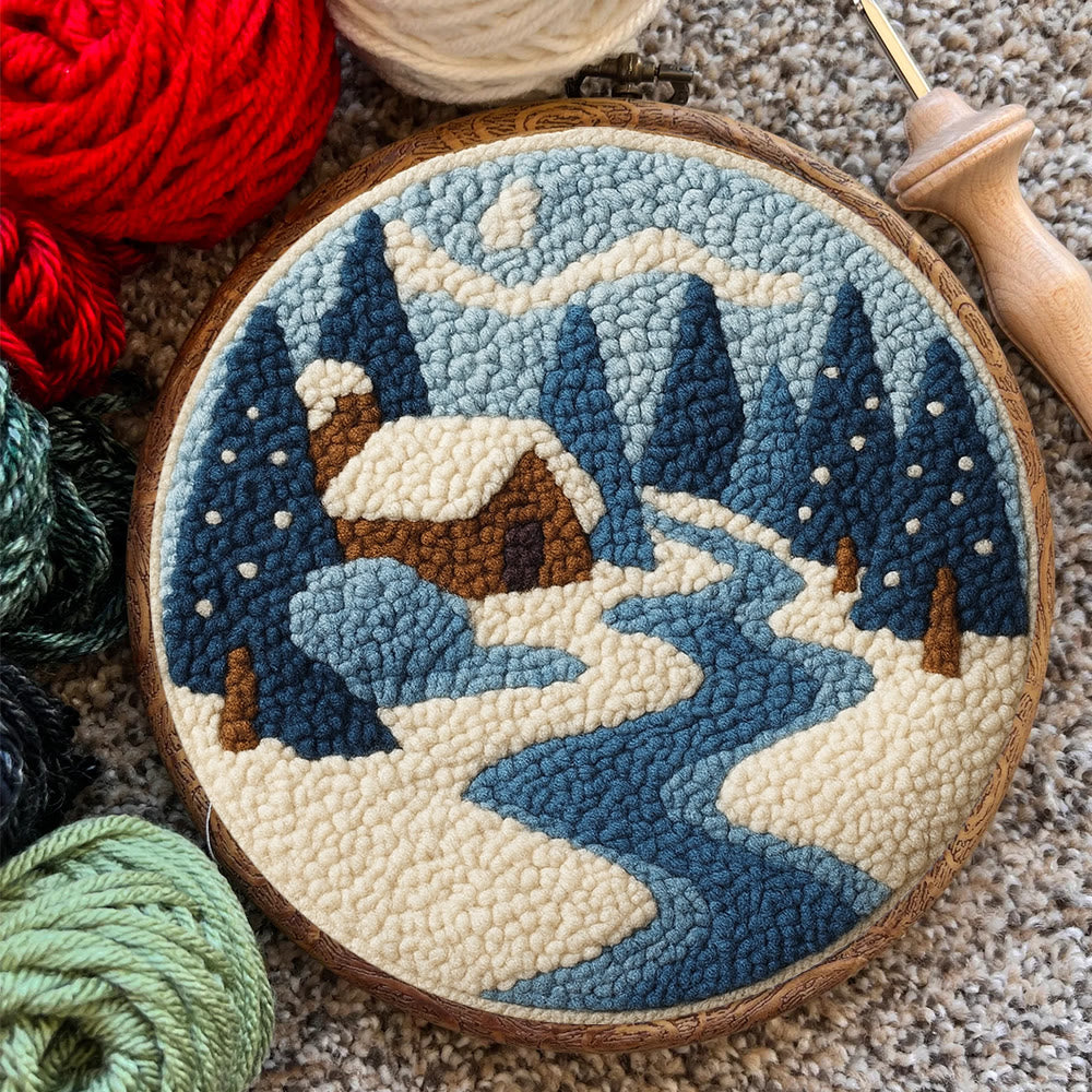 Winter Cabin Punch Needle Kit – Ideal Gift For Nature Lovers | Cozy Handmade Winter Portrait - image 8