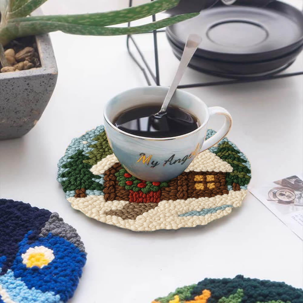 Winter Cabin Punch Needle Kit – Ideal Holiday Gift | Warm Handmade Winter Accent - image 4