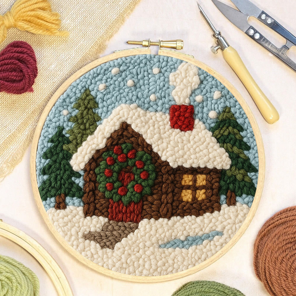 Winter Cabin Punch Needle Kit – Ideal Holiday Gift | Warm Handmade Winter Accent - image 7