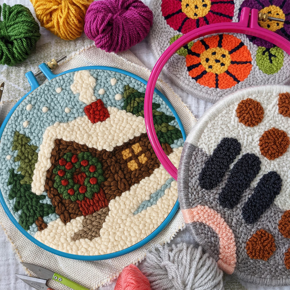 Winter Cabin Punch Needle Kit – Ideal Holiday Gift | Warm Handmade Winter Accent - image 9