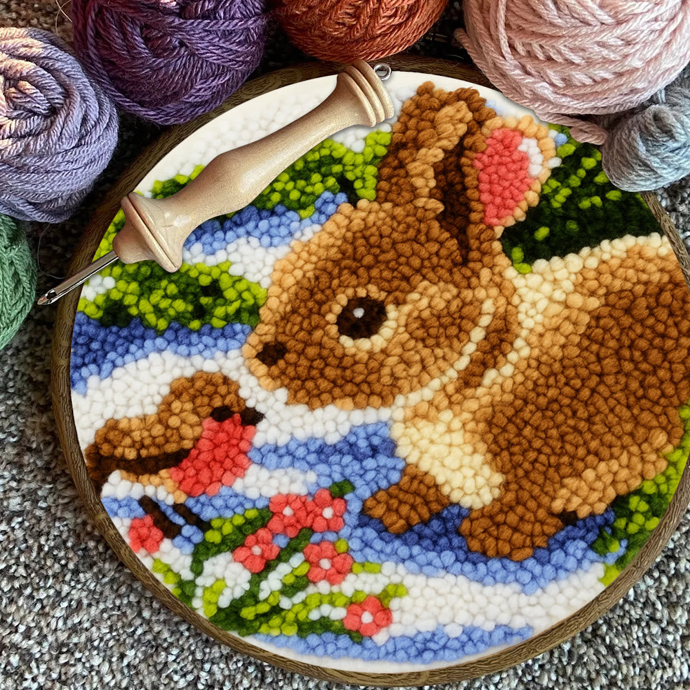 Realistic Bunny Punch Needle Kit – Beginner-friendly Project | Vibrant Handmade Nature Art - image 9