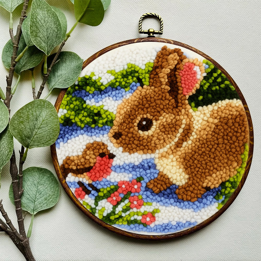 Realistic Bunny Punch Needle Kit – Beginner-friendly Project | Vibrant Handmade Nature Art - image 6