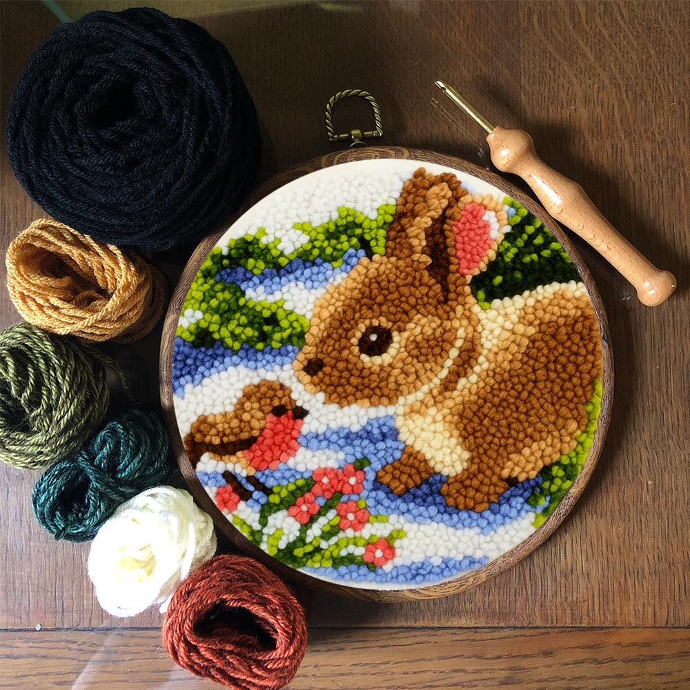 Realistic Bunny Punch Needle Kit – Beginner-friendly Project | Vibrant Handmade Nature Art - image 11