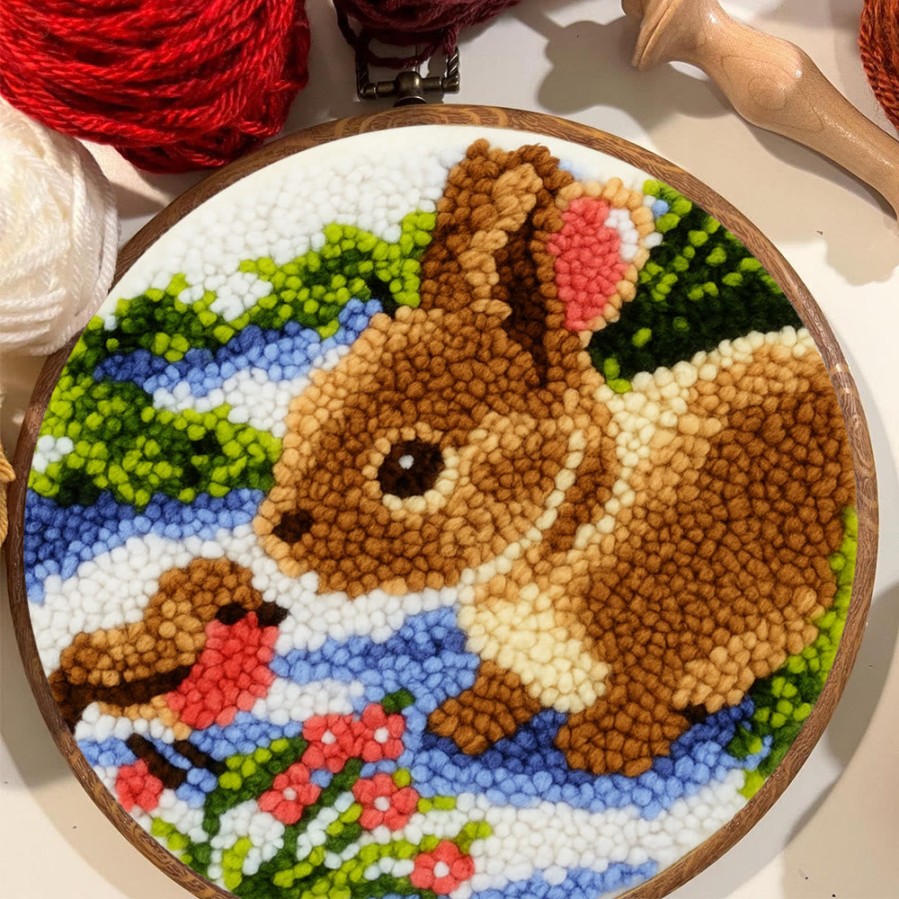 Realistic Bunny Punch Needle Kit – Beginner-friendly Project | Vibrant Handmade Nature Art - image 5