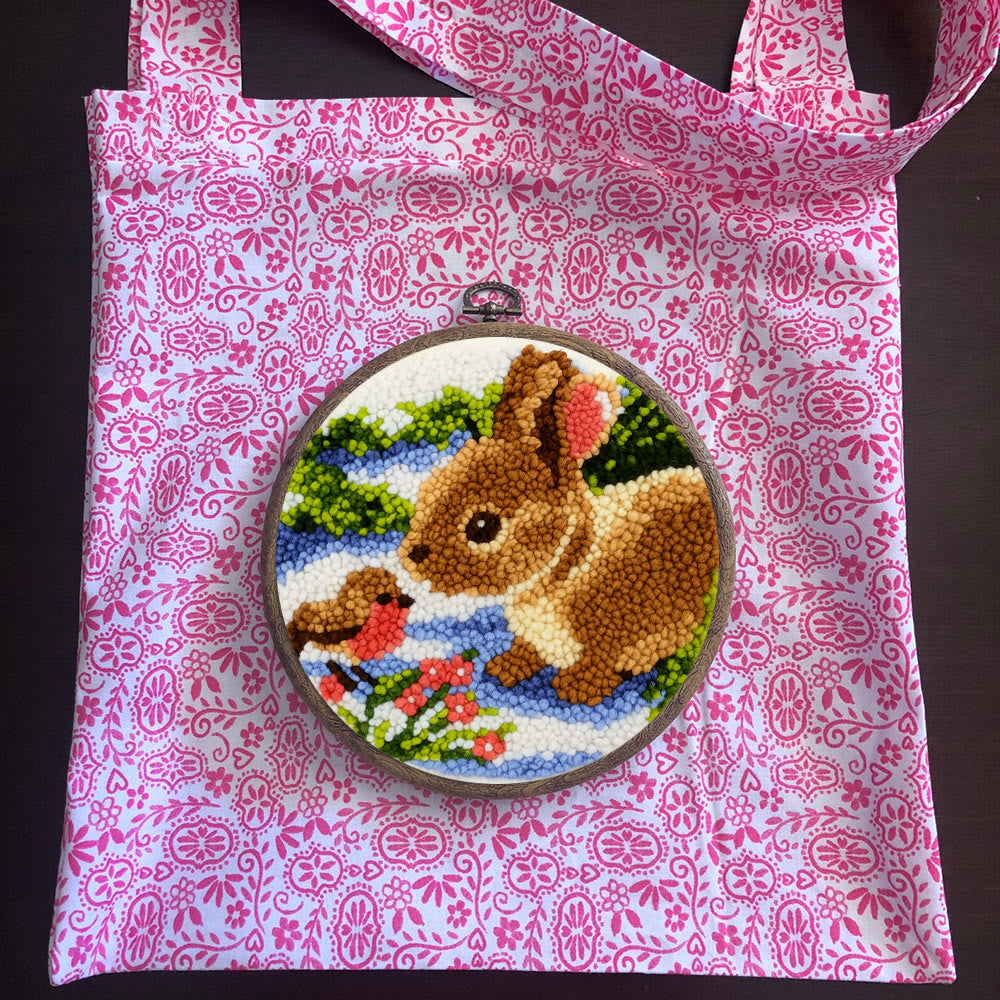 Realistic Bunny Punch Needle Kit – Beginner-friendly Project | Vibrant Handmade Nature Art - image 12