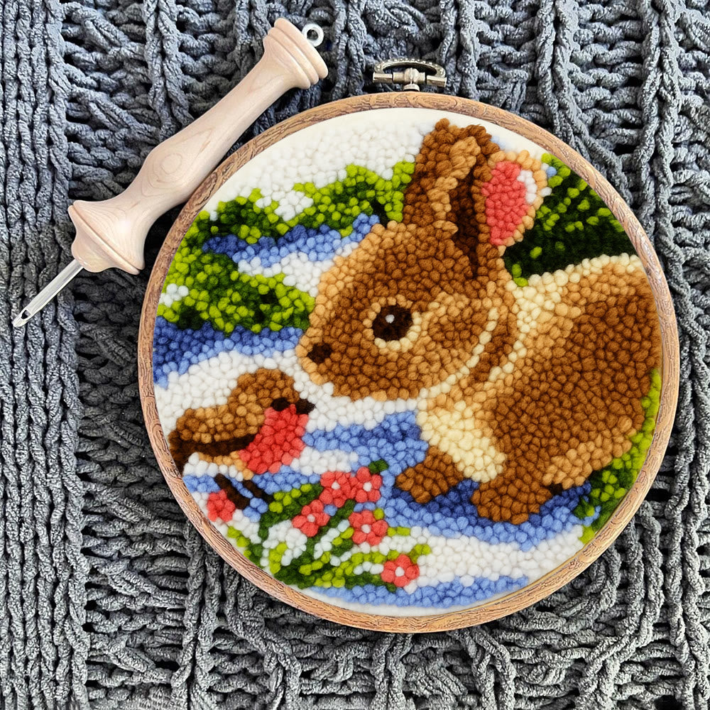 Realistic Bunny Punch Needle Kit – Beginner-friendly Project | Vibrant Handmade Nature Art - image 8
