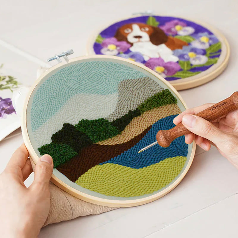 Serene Landscape Punch Needle Kit – Peaceful DIY Project | Relaxing Nature-Inspired Wall Art - image 4