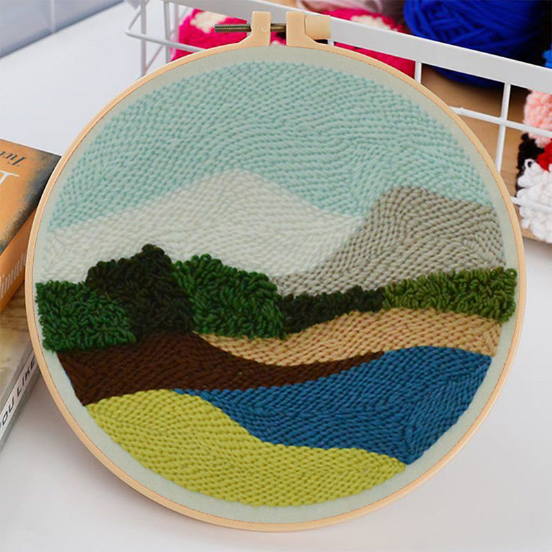 Serene Landscape Punch Needle Kit – Peaceful DIY Project | Relaxing Nature-Inspired Wall Art - image 6