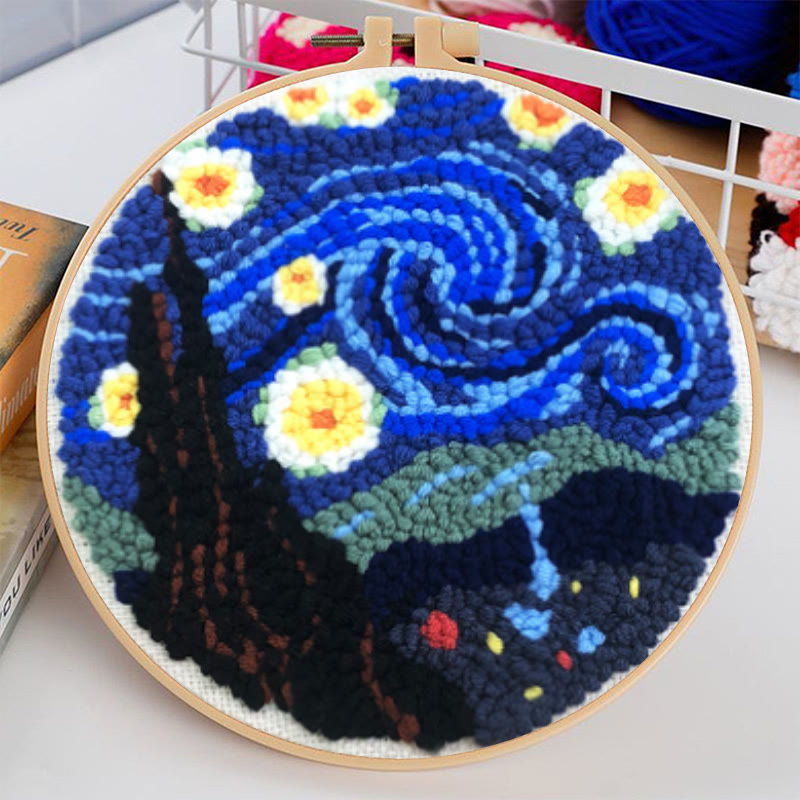 Starry Night Punch Needle Kit – Artistic DIY Design | Expressive Handmade Home Accent - image 6