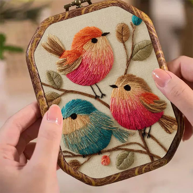 Rubbyoo Embroidery Kit - Vibrant Birds | Animal Hoop Art | Handmade Room Ornament - image 4
