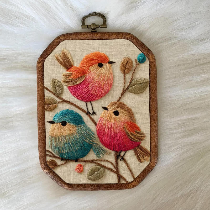 Rubbyoo Embroidery Kit - Vibrant Birds | Animal Hoop Art | Handmade Room Ornament - image 5