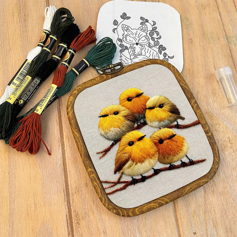Rubbyoo Embroidery Kit - Yellow Birds On Branch | Unique Embroidery Art | Diy Holiday Gift - image 8