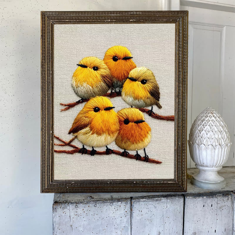 Rubbyoo Embroidery Kit - Yellow Birds On Branch | Unique Embroidery Art | Diy Holiday Gift - image 7