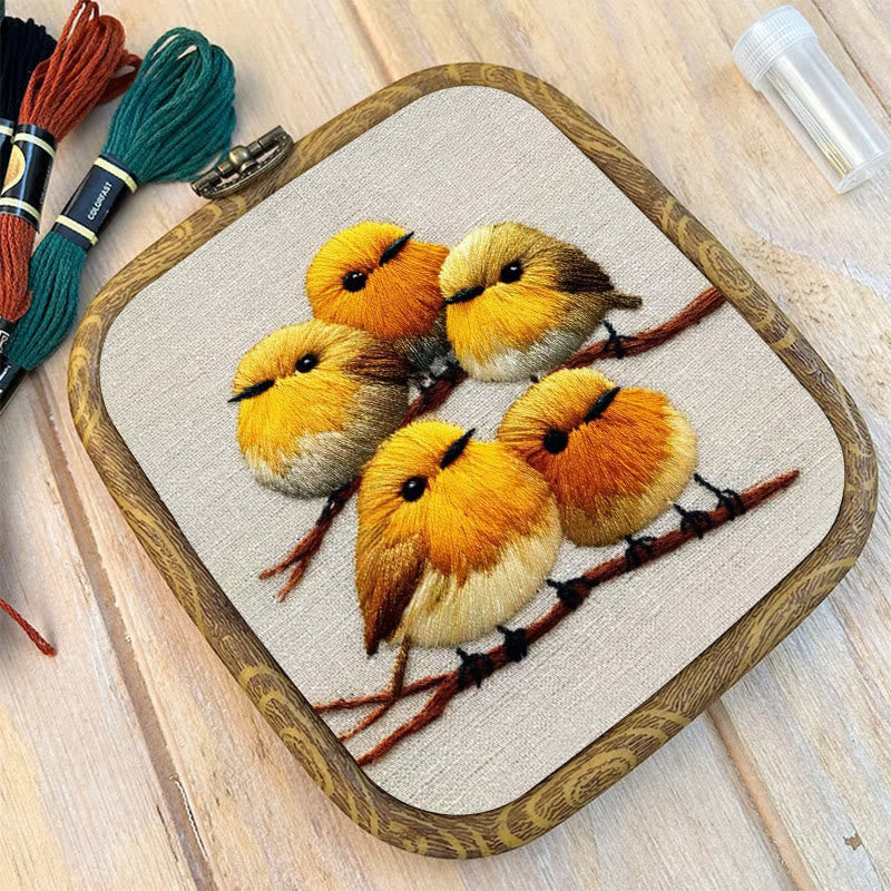 Rubbyoo Embroidery Kit - Yellow Birds On Branch | Unique Embroidery Art | Diy Holiday Gift - image 9