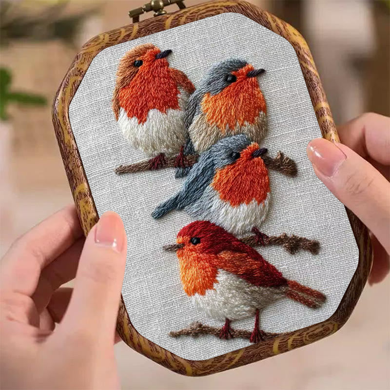 Rubbyoo Embroidery Kit - Robin Birds | Diy Animal Craft | Gifts For Bird Lovers - image 5