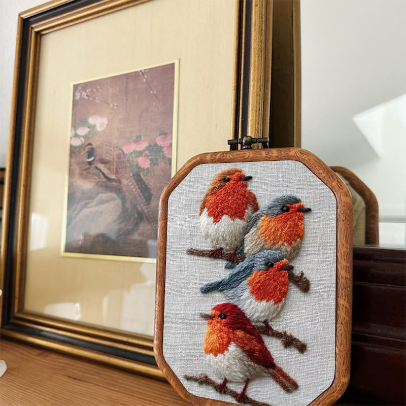Rubbyoo Embroidery Kit - Robin Birds | Diy Animal Craft | Gifts For Bird Lovers - image 3