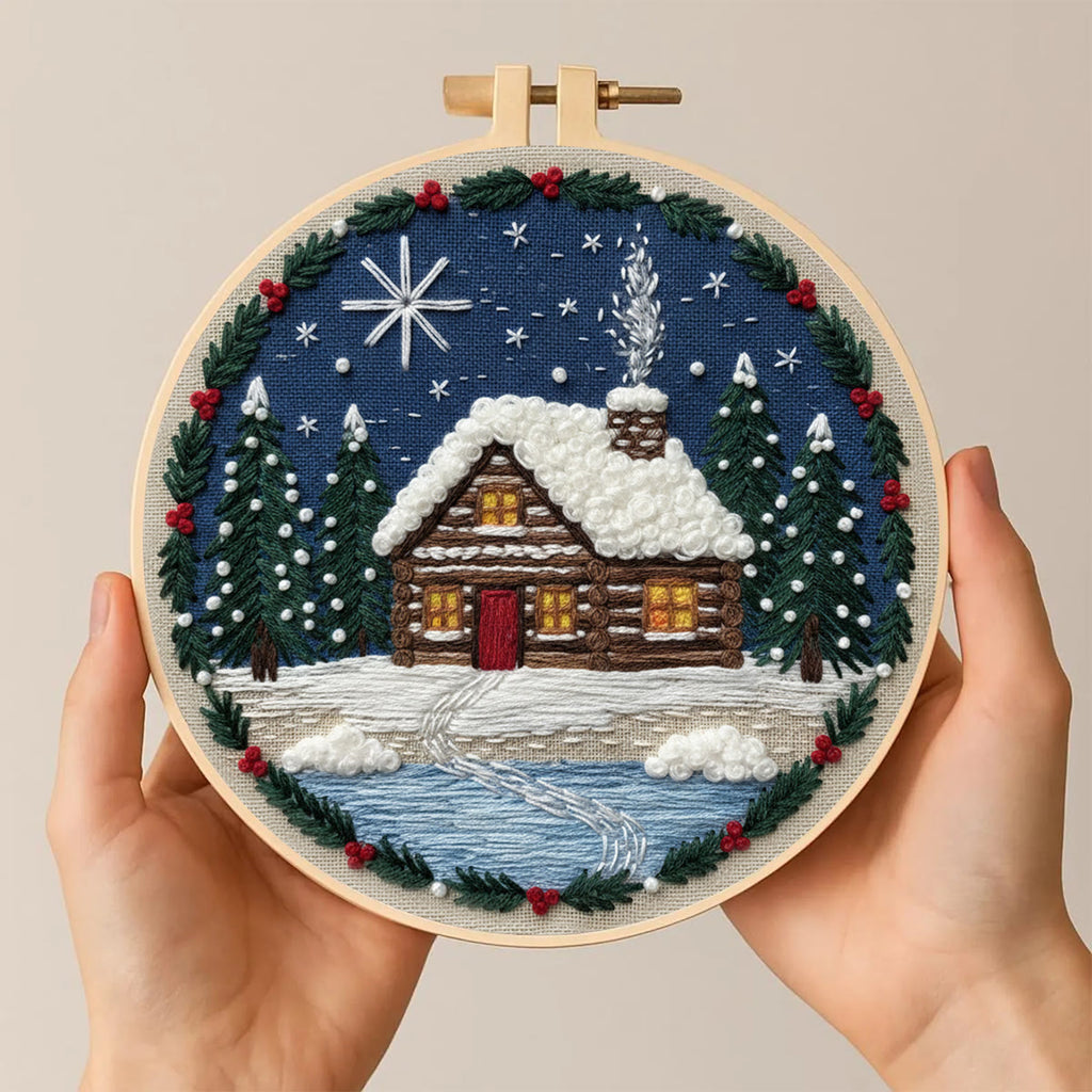 Rubbyoo Embroidery Kit - Christmas Snow Scene | Stitch Art For Beginner | Perfect Wall Hanging  - image 6