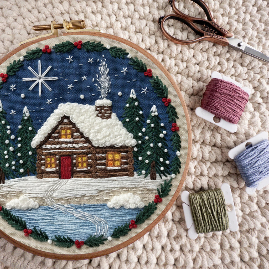 Rubbyoo Embroidery Kit - Christmas Snow Scene | Stitch Art For Beginner | Perfect Wall Hanging  - image 8