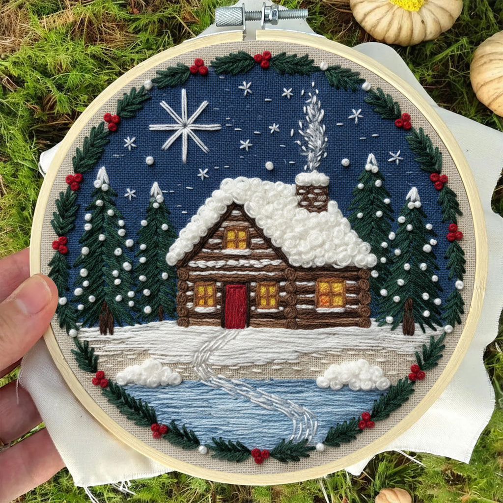 Rubbyoo Embroidery Kit - Christmas Snow Scene | Stitch Art For Beginner | Perfect Wall Hanging  - image 5
