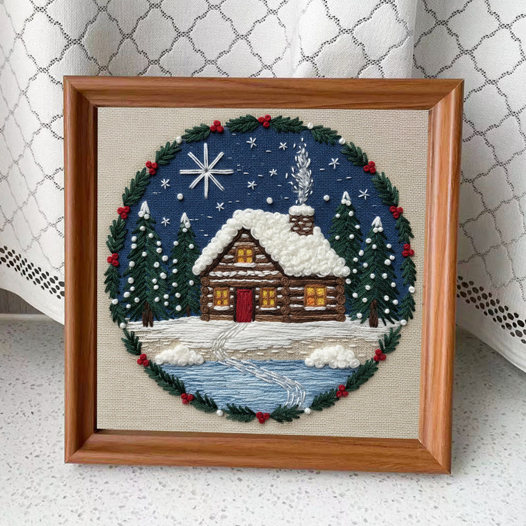 Rubbyoo Embroidery Kit - Christmas Snow Scene | Stitch Art For Beginner | Perfect Wall Hanging  - Embroidery Kit Plus An Extra Frame - image 10
