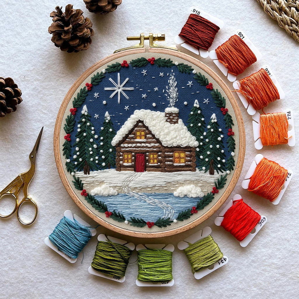 Rubbyoo Embroidery Kit - Christmas Snow Scene | Stitch Art For Beginner | Perfect Wall Hanging  - image 9