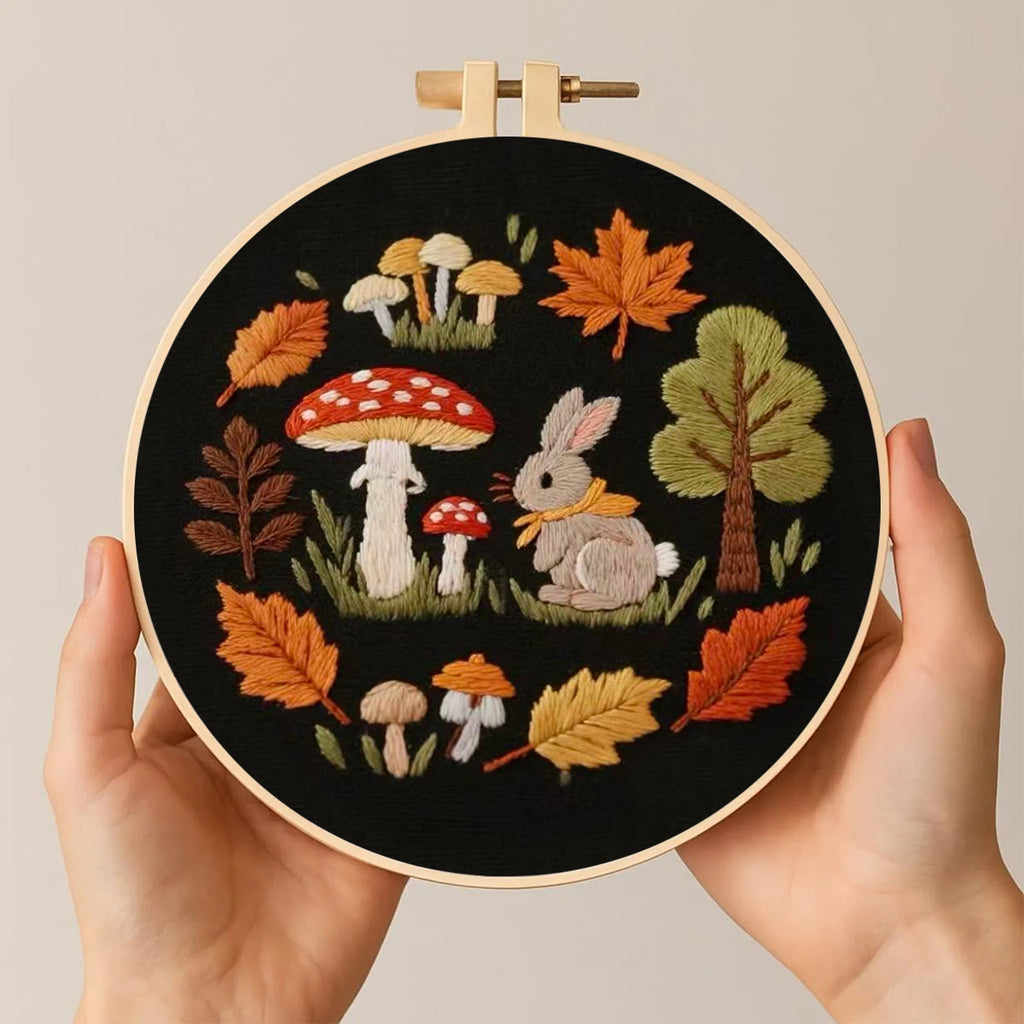 Rubbyoo Embroidery Kit - Autumn Plant | Diy Handmade Needlepoint | Nice Art For Stitch Starter - image 1