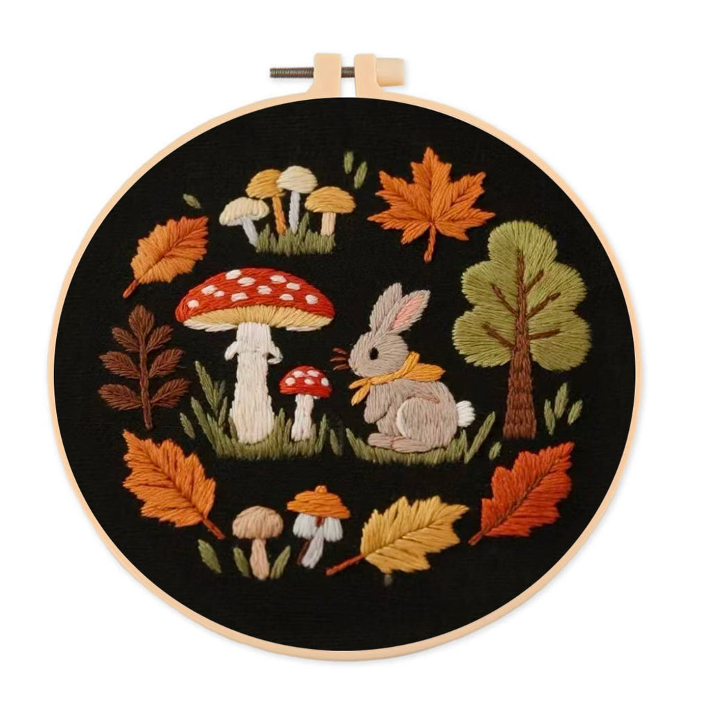 Rubbyoo Embroidery Kit - Autumn Plant | Diy Handmade Needlepoint | Nice Art For Stitch Starter - 20*20cm - image 0