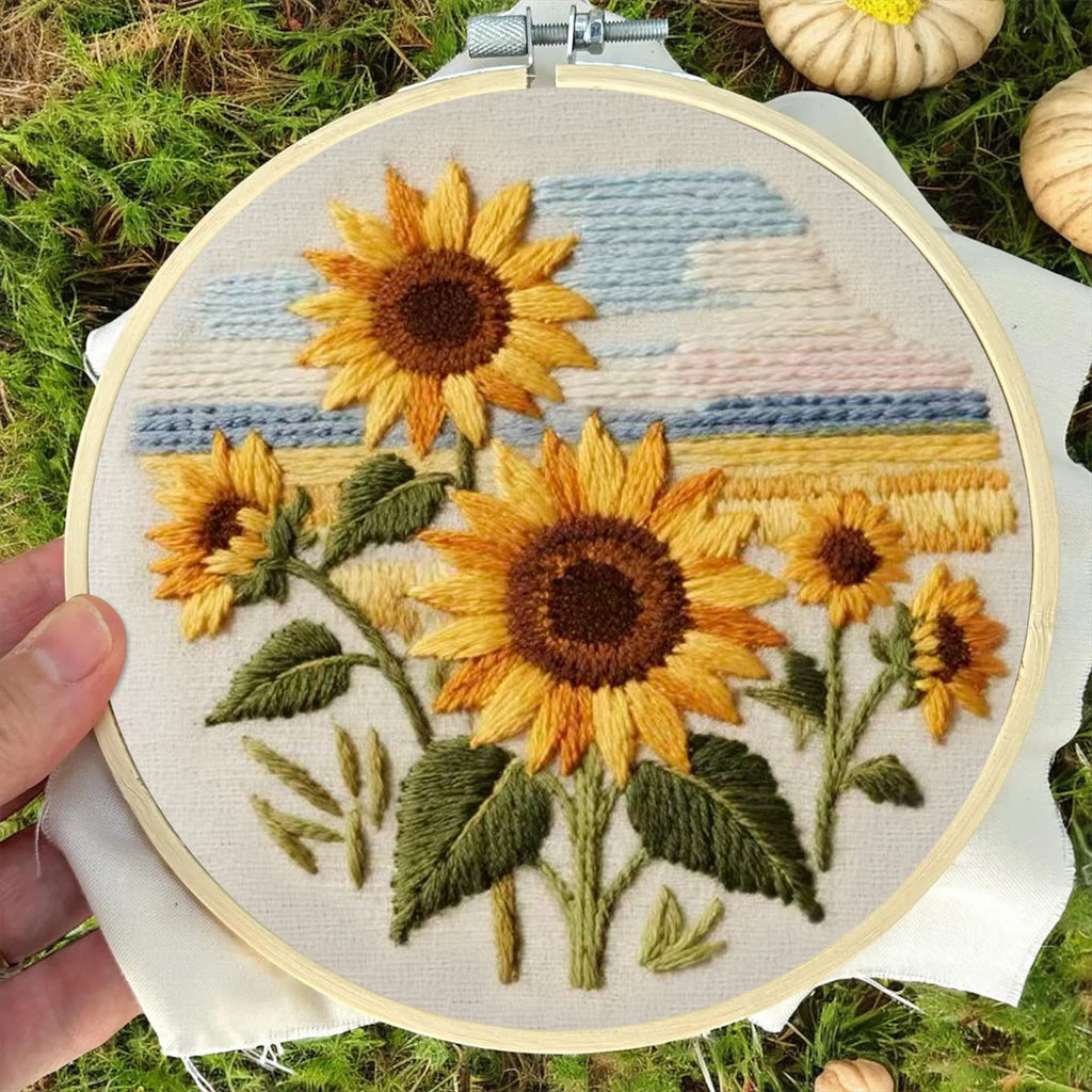Rubbyoo Embroidery Kit - Seaside Sunflowers | Unique Desk Ornament | Perfect Birthday Gifts - image 5