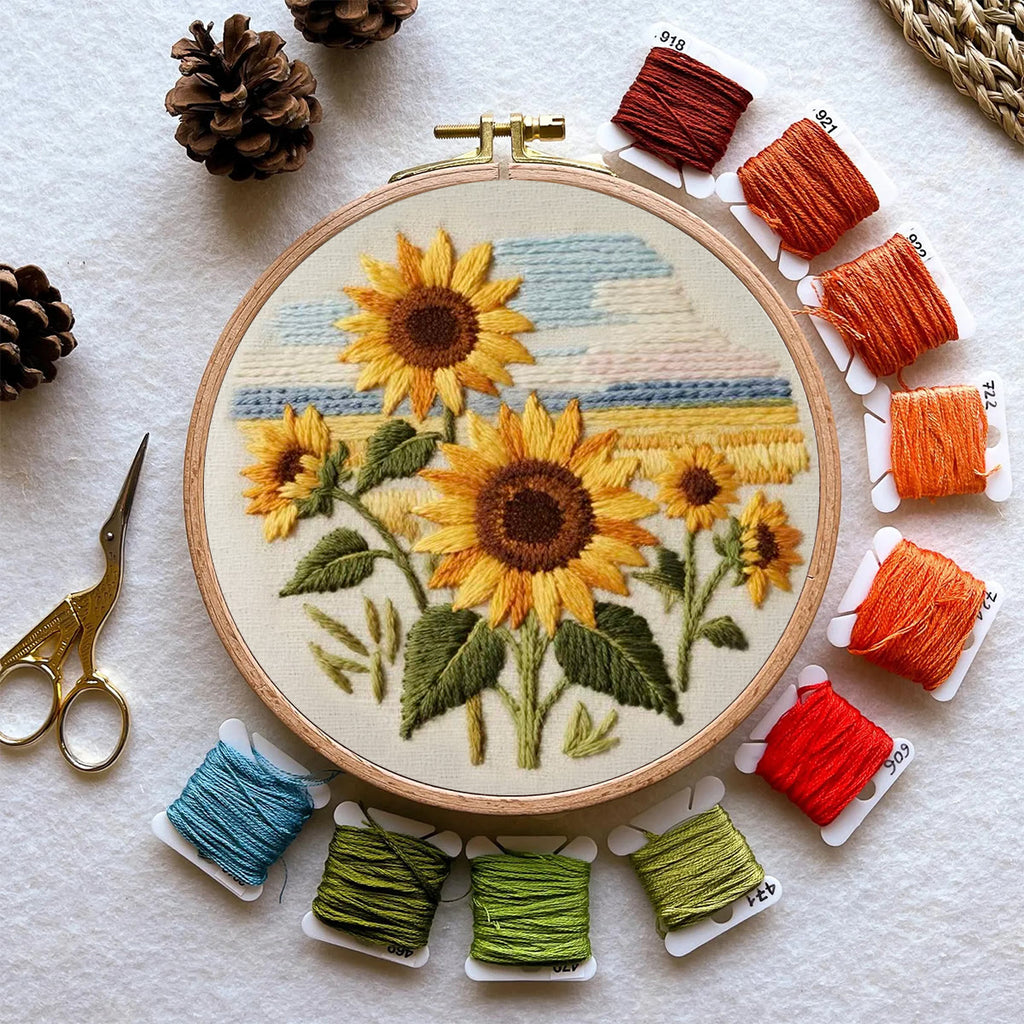 Rubbyoo Embroidery Kit - Seaside Sunflowers | Unique Desk Ornament | Perfect Birthday Gifts - image 10