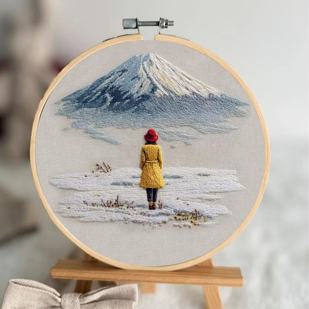 Rubbyoo Embroidery Kit - Snow Mountain | Diy Landscape Craft | Easy Stitch Hoop Art  - image 2