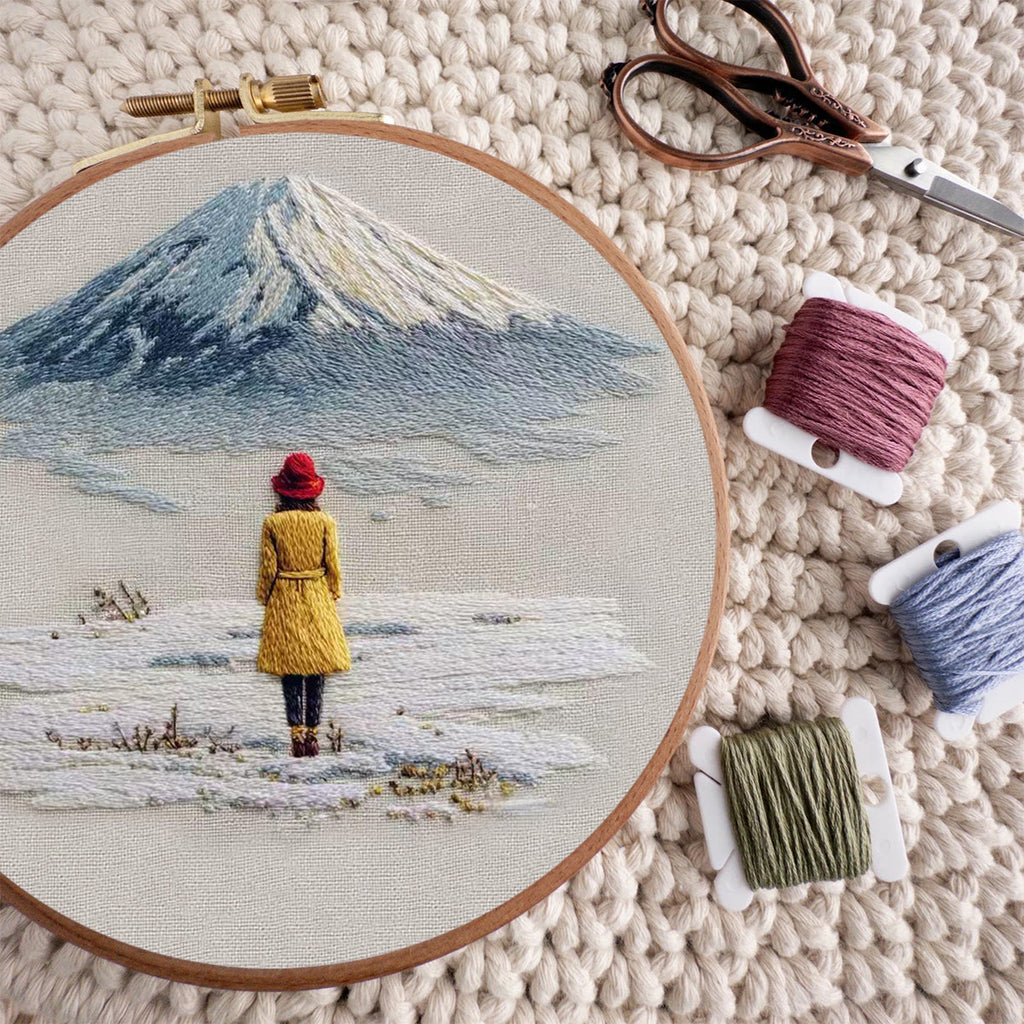 Rubbyoo Embroidery Kit - Snow Mountain | Diy Landscape Craft | Easy Stitch Hoop Art  - image 8