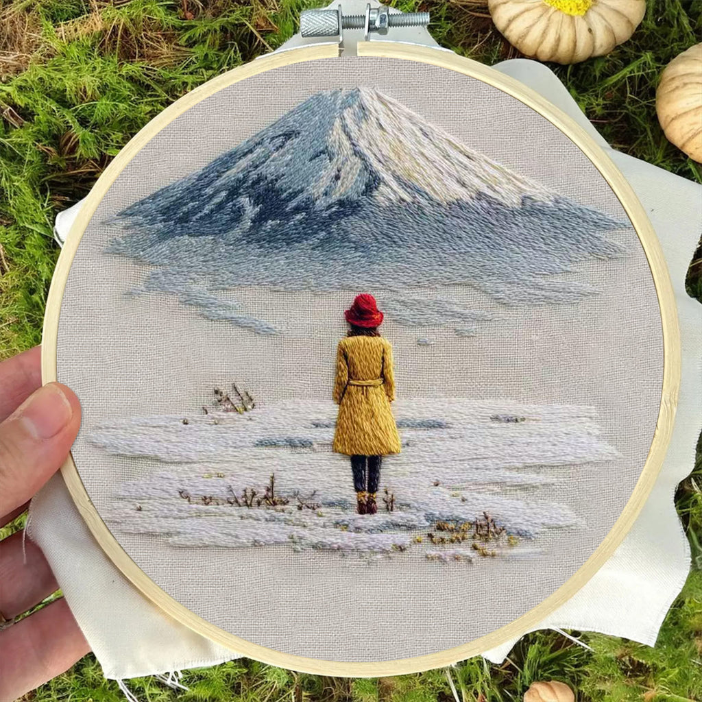 Rubbyoo Embroidery Kit - Snow Mountain | Diy Landscape Craft | Easy Stitch Hoop Art  - image 6