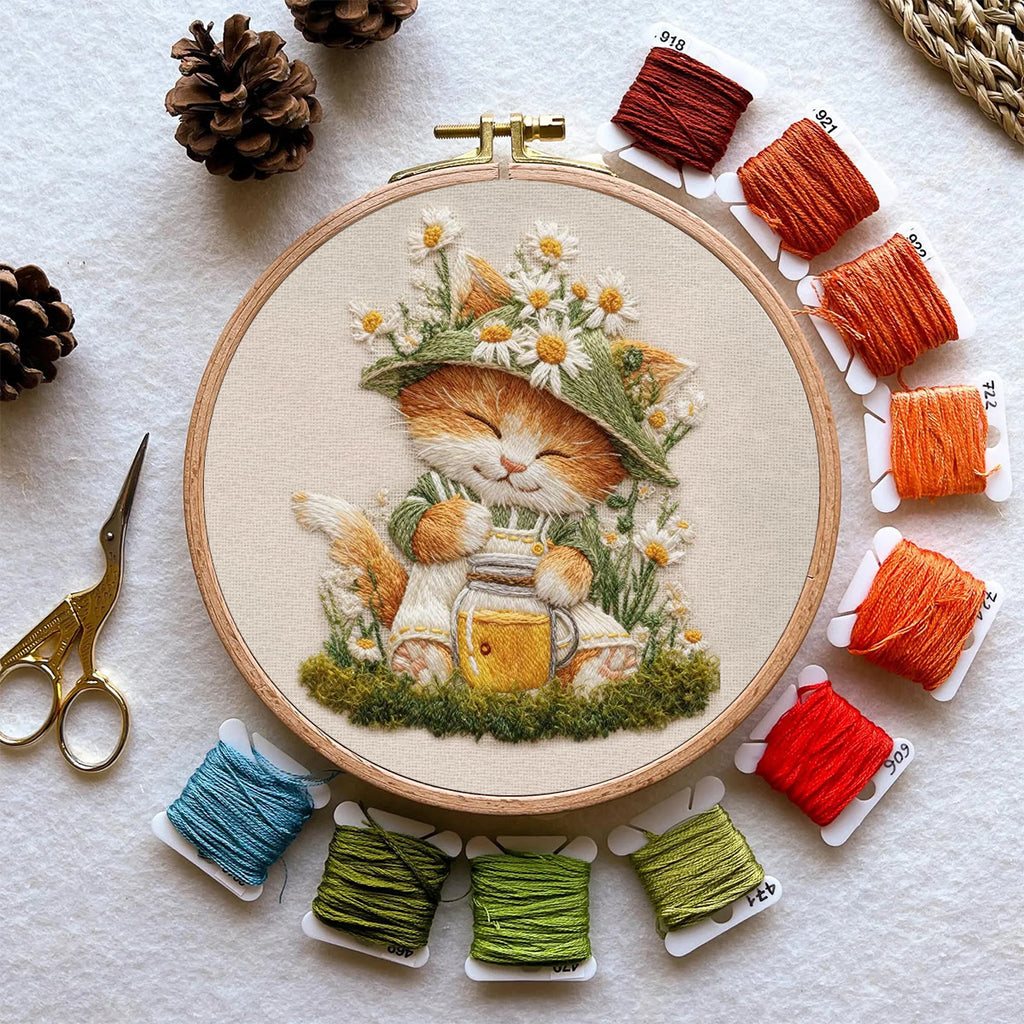 Rubbyoo Embroidery Kit - Floral Kitten | Lovely Animal Art | Gift For Home Decoration  - image 10