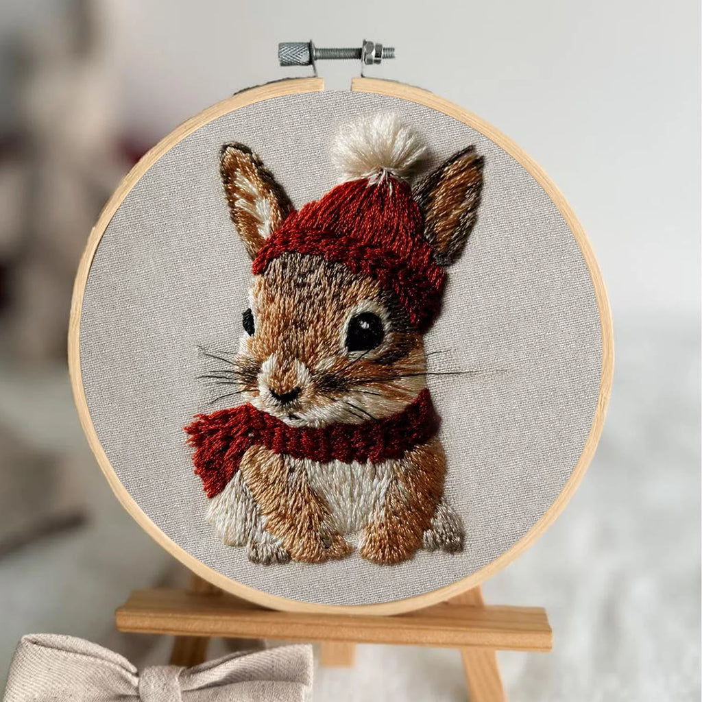 Rubbyoo Embroidery Kit - Christmas Bunny | Cute Animal Carft | Gift For Holiday Decor  - image 2