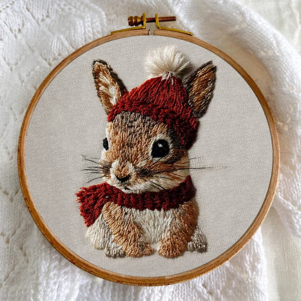 Rubbyoo Embroidery Kit - Christmas Bunny | Cute Animal Carft | Gift For Holiday Decor  - image 4