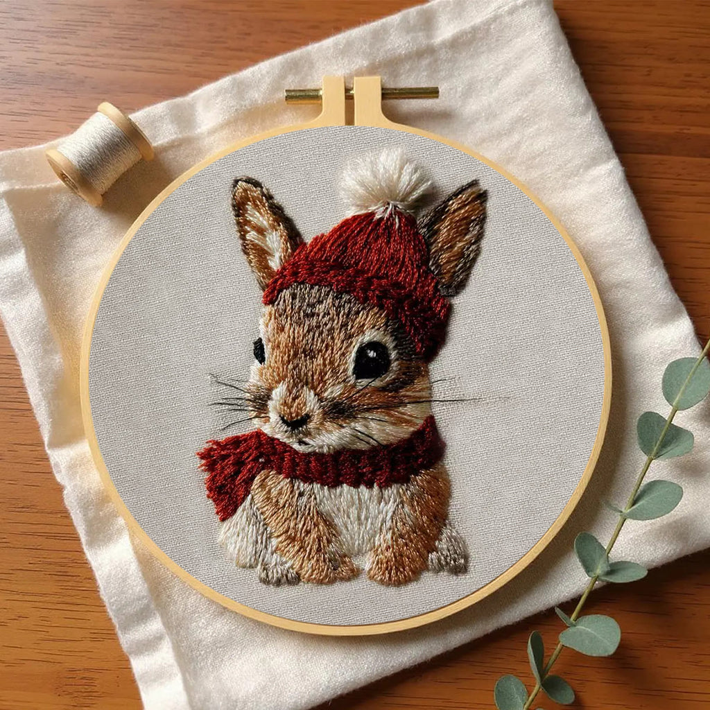 Rubbyoo Embroidery Kit - Christmas Bunny | Cute Animal Carft | Gift For Holiday Decor  - image 5