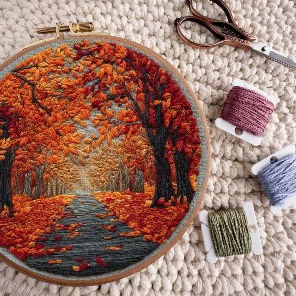 Rubbyoo Embroidery Kit - Autumn View | Nature Needle Art | Handmade Desk Decor - image 8