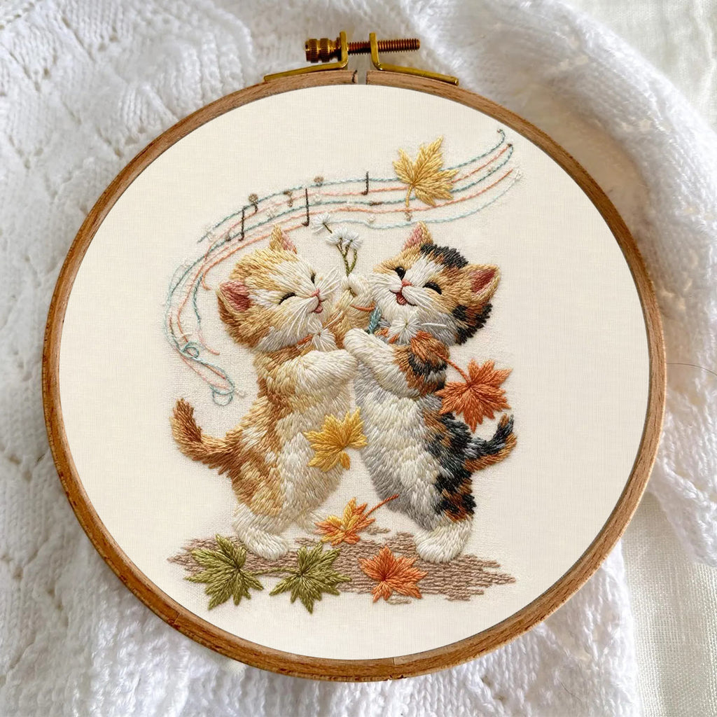 Rubbyoo Embroidery Kit - Adorable Cats | Handmade Animal Craft | Diy Hoop Art - image 4