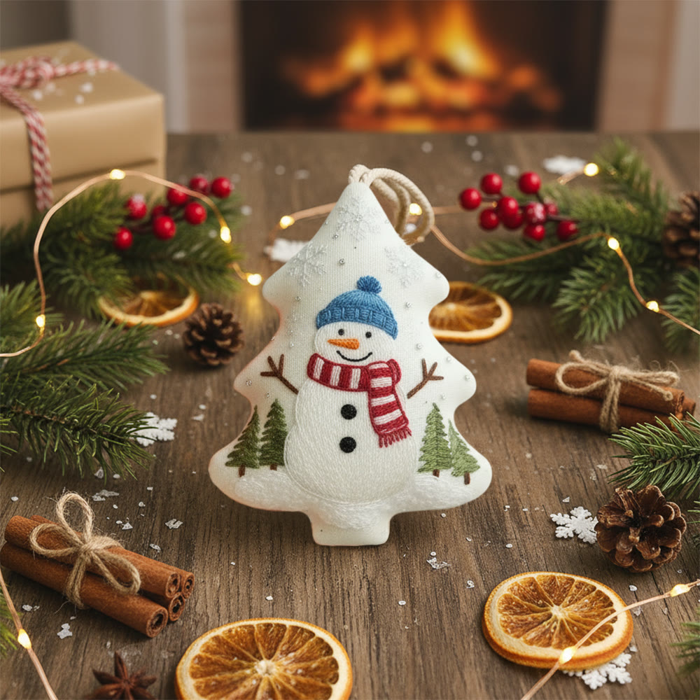 Rubbyoo Tree-shaped Embroidery Kit - Snowman | Cozy Winter Craft | Perfect Holiday Home Decoration - image 5