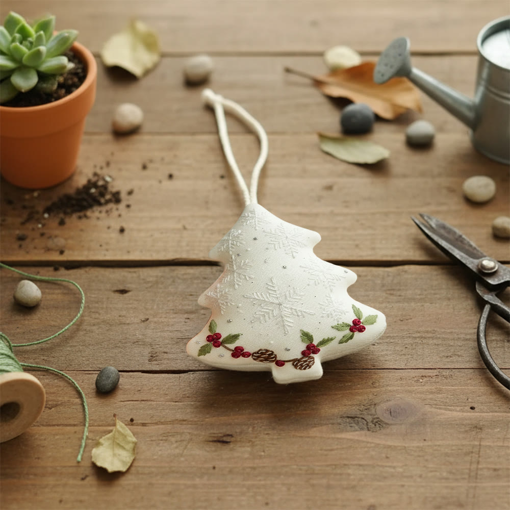 Rubbyoo Tree-shaped Embroidery Kit - Snowflake Design | Elegant Christmas Diy Project | Beautiful Holiday Accent - image 4