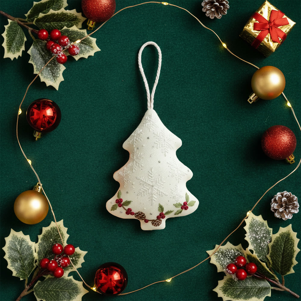 Rubbyoo Tree-shaped Embroidery Kit - Snowflake Design | Elegant Christmas Diy Project | Beautiful Holiday Accent - image 8